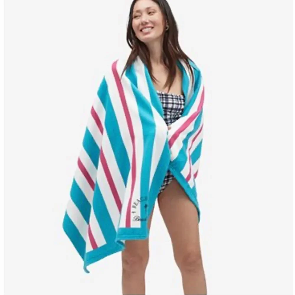 Beach Riot Pink & Blue Stripe Beach Club Towel